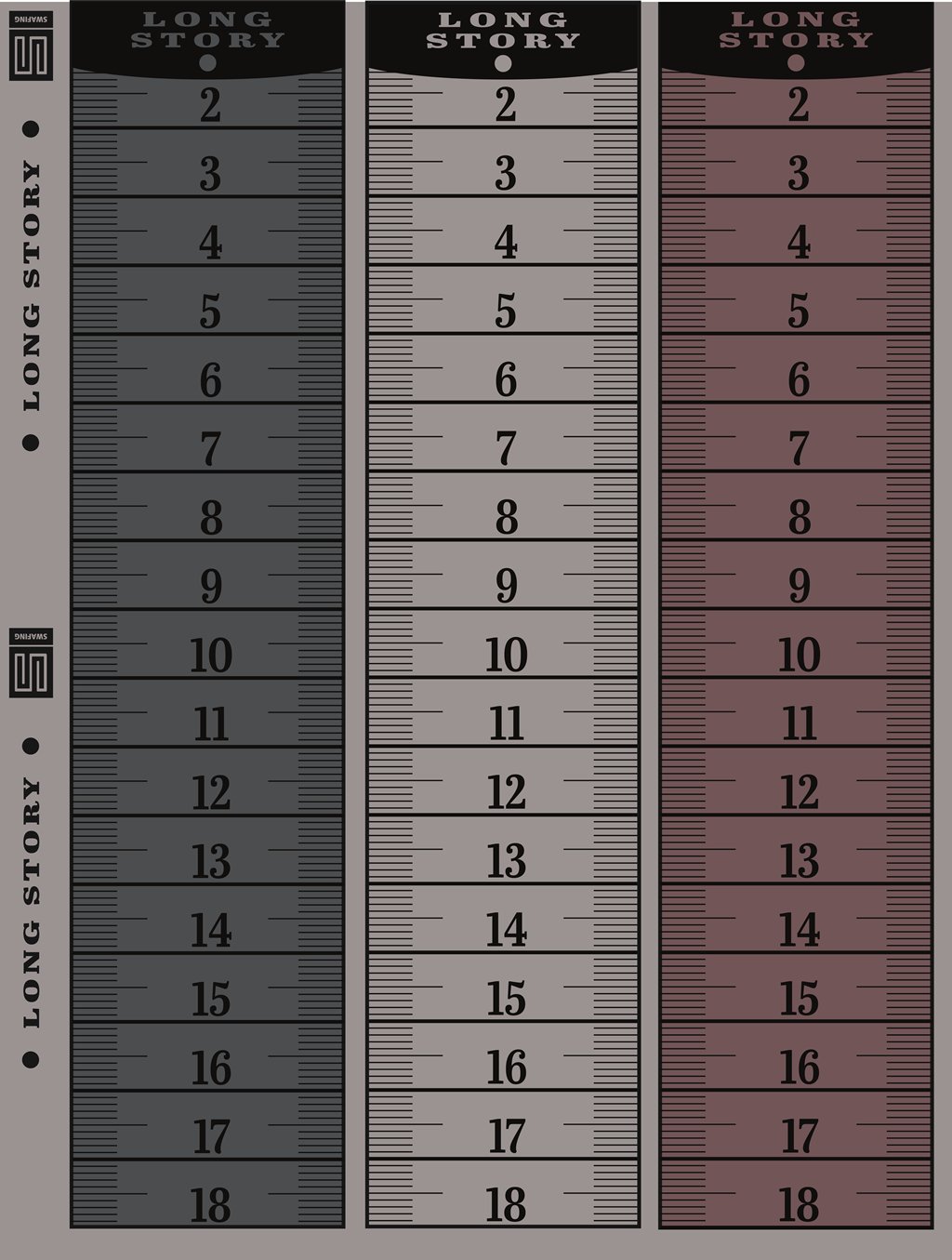 Swafing Jacquardjersey Panel Long Story, XXL Maßband Design, 100% Baumwolle, 250cm x 140cm, hochwertiger Strickjersey für Kleider & Hoodies, Vorbestellung