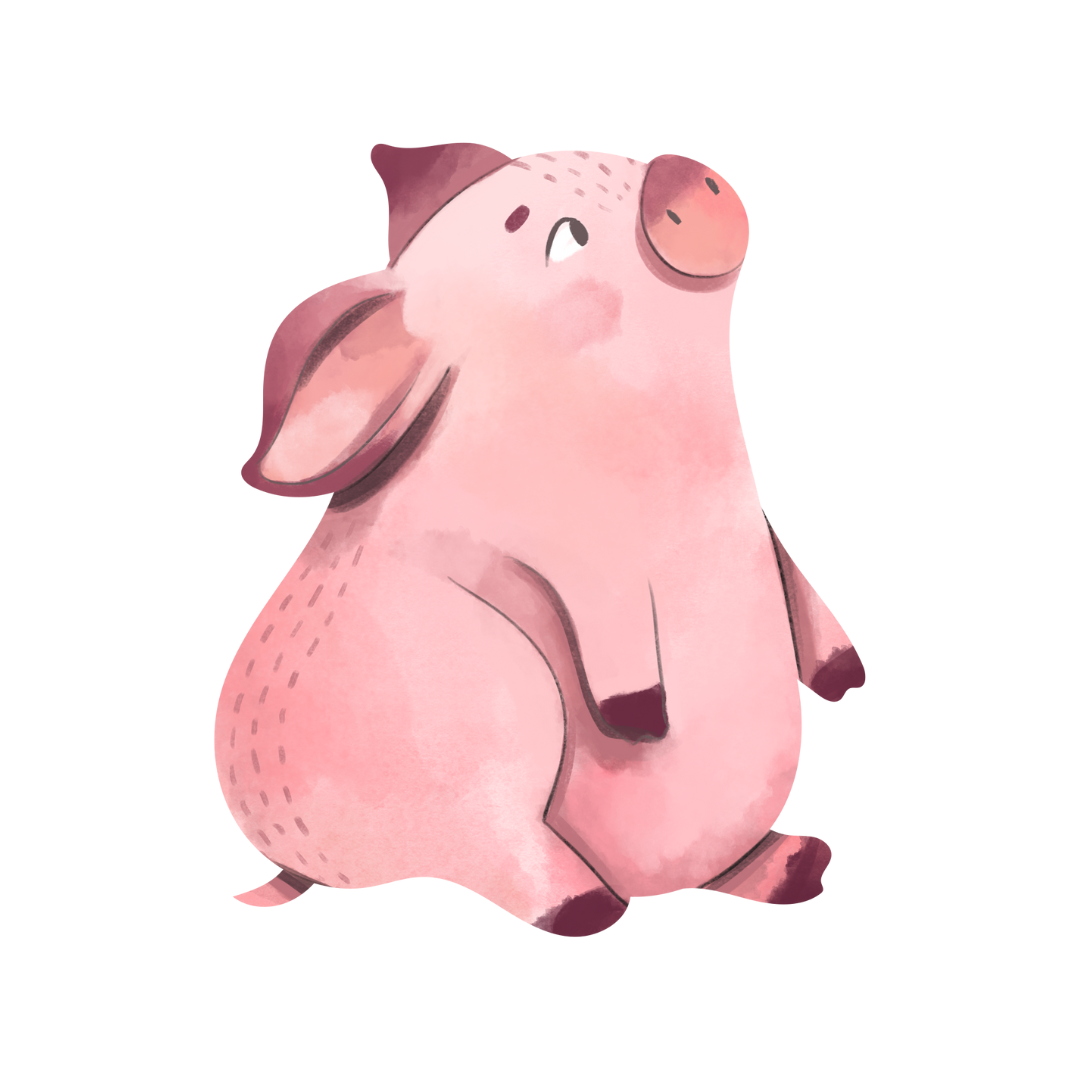 Bügelbild - Plott - Sprüche - Schweinchen - 8cm x 9,5cm