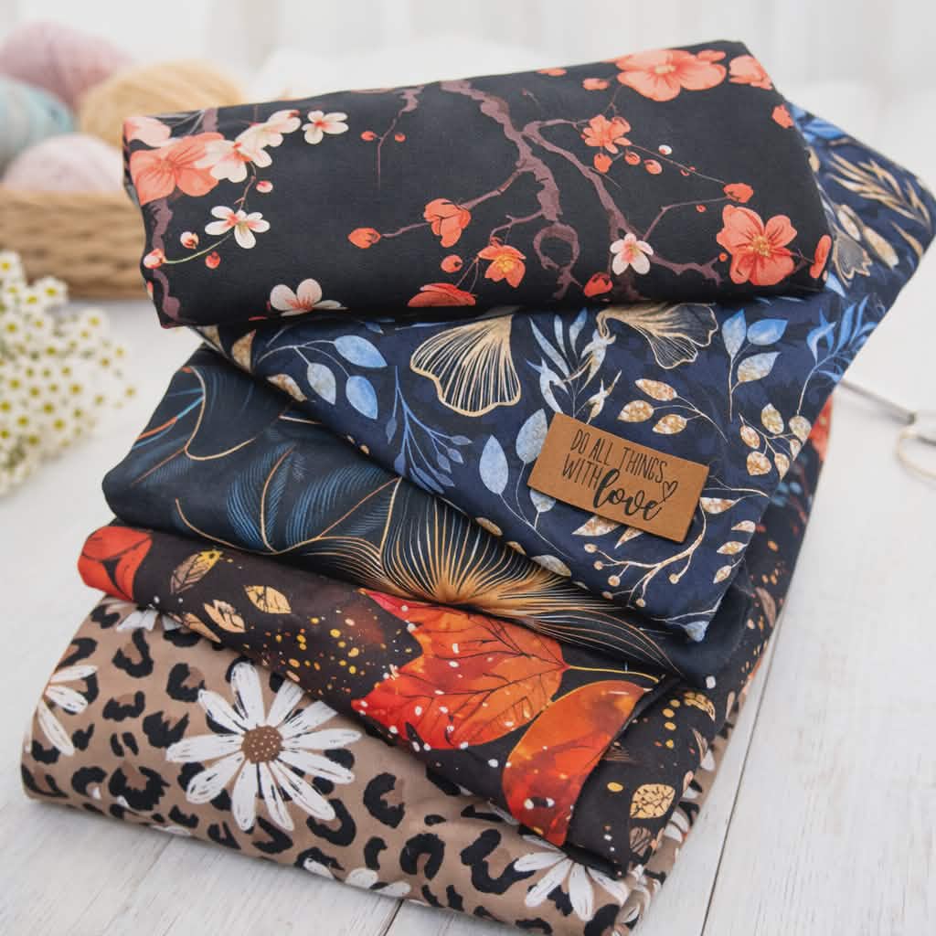 Exklusive Schnuckidu Eigendesigns auf hochwertigen Stoffen mit floralen und modernen Mustern.