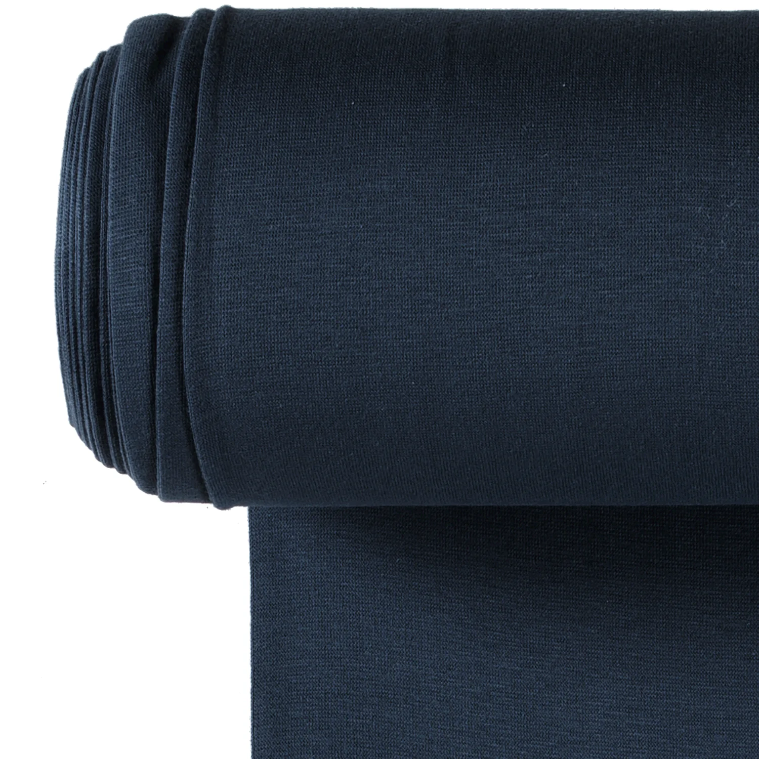 Bündchen Stoff Feinripp Uni in Navy – dunkles Marineblau, elastisch und formstabil