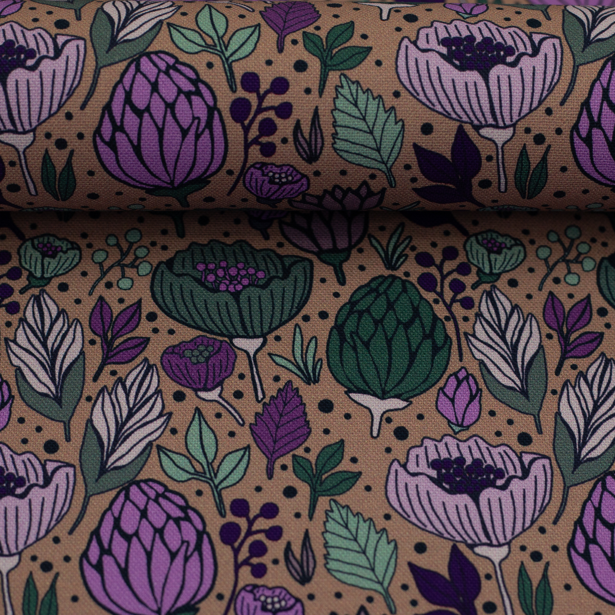 Canvas -  Garden Stories by Emjo Design - Canvas - Kardonen Blätter altrosa