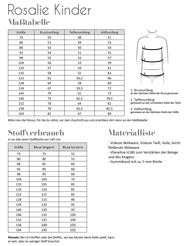 Papierschnittmuster Fadenkäfer - Schluppenbluse Rosalie für Kinder