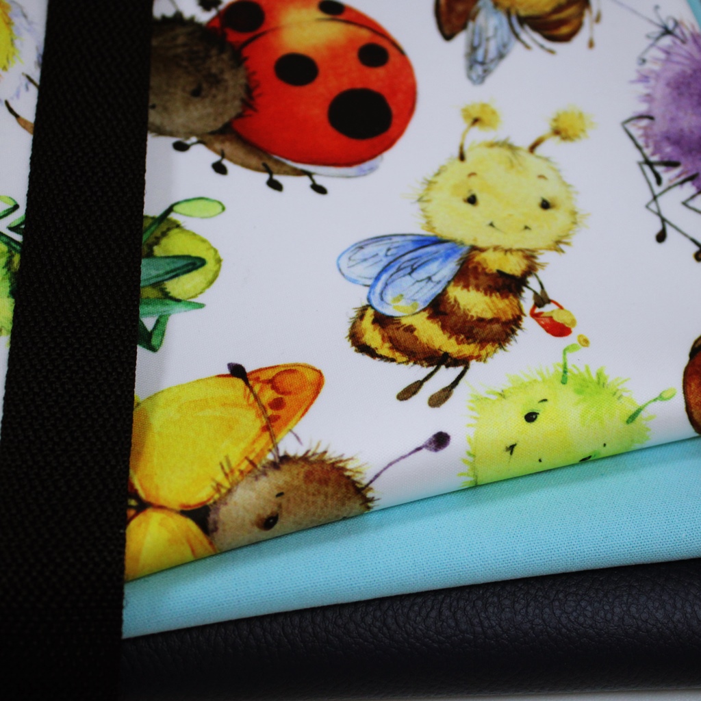 Stoffpaket  - Schnuckidu Stoffpaket -  Taschenpaket Insektenparty - Türkis/Blau