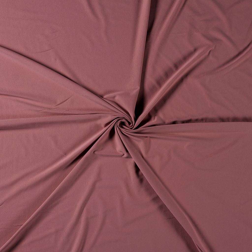 Hochwertiger Baumwolljersey in Uni Dunkles Altrosa, weicher Jersey-Stoff für Bekleidung, 95% Baumwolle & 5% Lycra, Öko-Tex Standard 100, Farbe Mauve / Beere / Dusty Rose