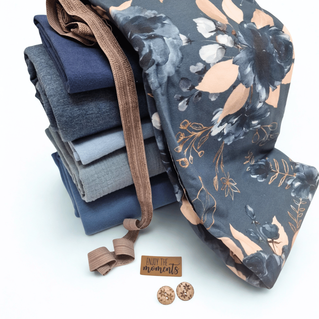 Stoffpaket - UNIKAT - Limitiertes Stoffpaket - Blue Roses