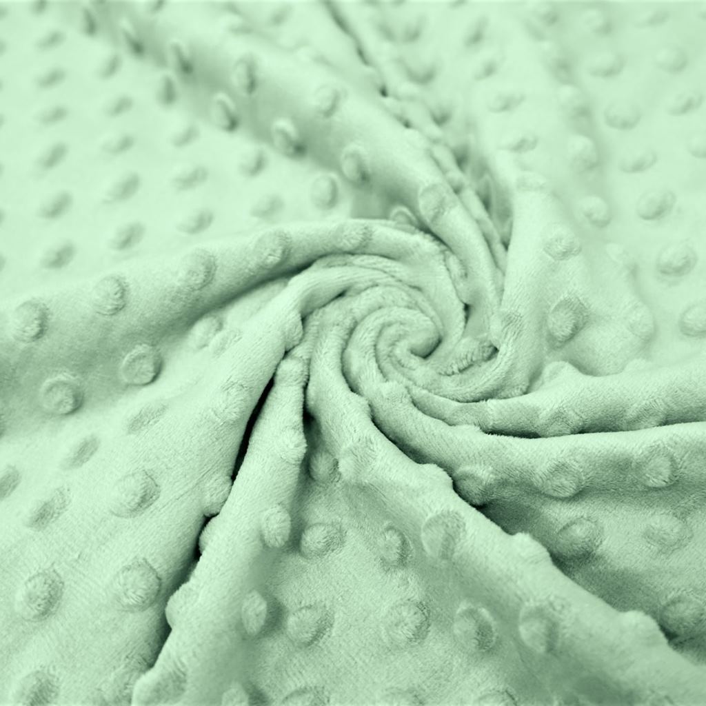 Kuschelfleece Stoff - Noppen - Uni - Altgrün Stoffrest 140cm