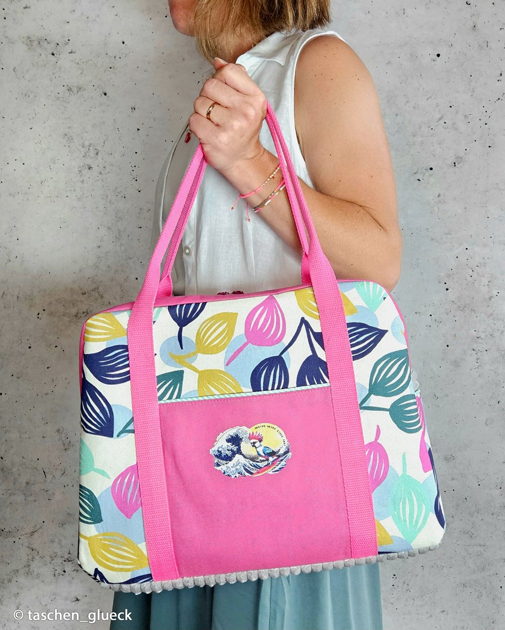 Canvas - Dekostoff - Swafing - Dots & Leaves by Emjo Design - Bunt