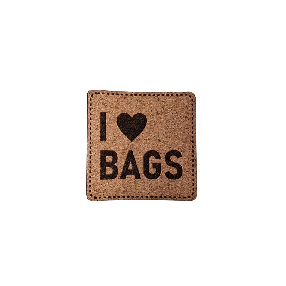 Label - Kork - Braun - 4cm x 4cm - I LOVE BAGS