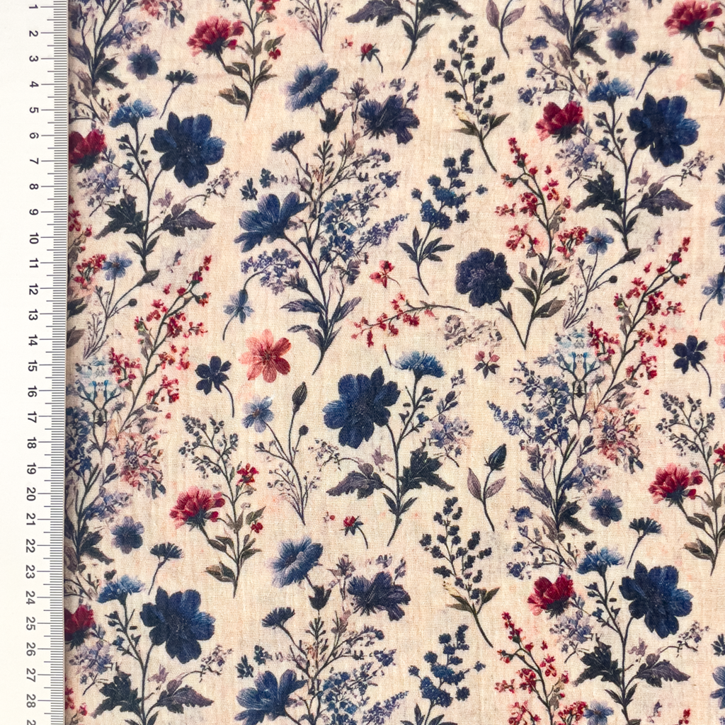 Musselin Stoff Blumentraum florales Muster Double Gauze Baumwolle bunt