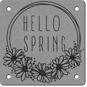 Schnuckidu  - Kunstleder Label - Vegan - Grau - Hello Spring - 1 Stück