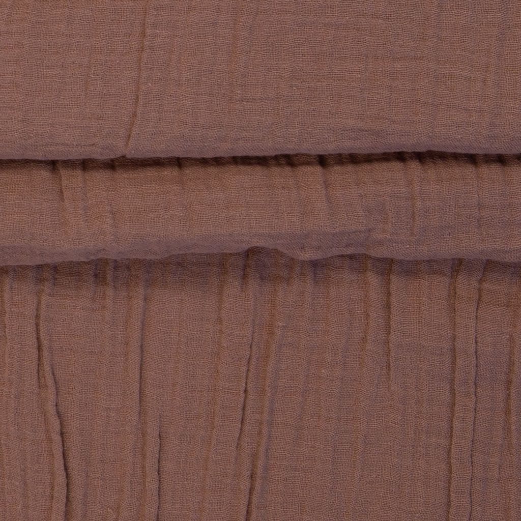 Hochwertiger Musselin Stoff in Mauve, weiches Double Gauze aus 100% Baumwolle, leichter Mullstoff für Kleidung und Accessoires, 125g/m², atmungsaktiv