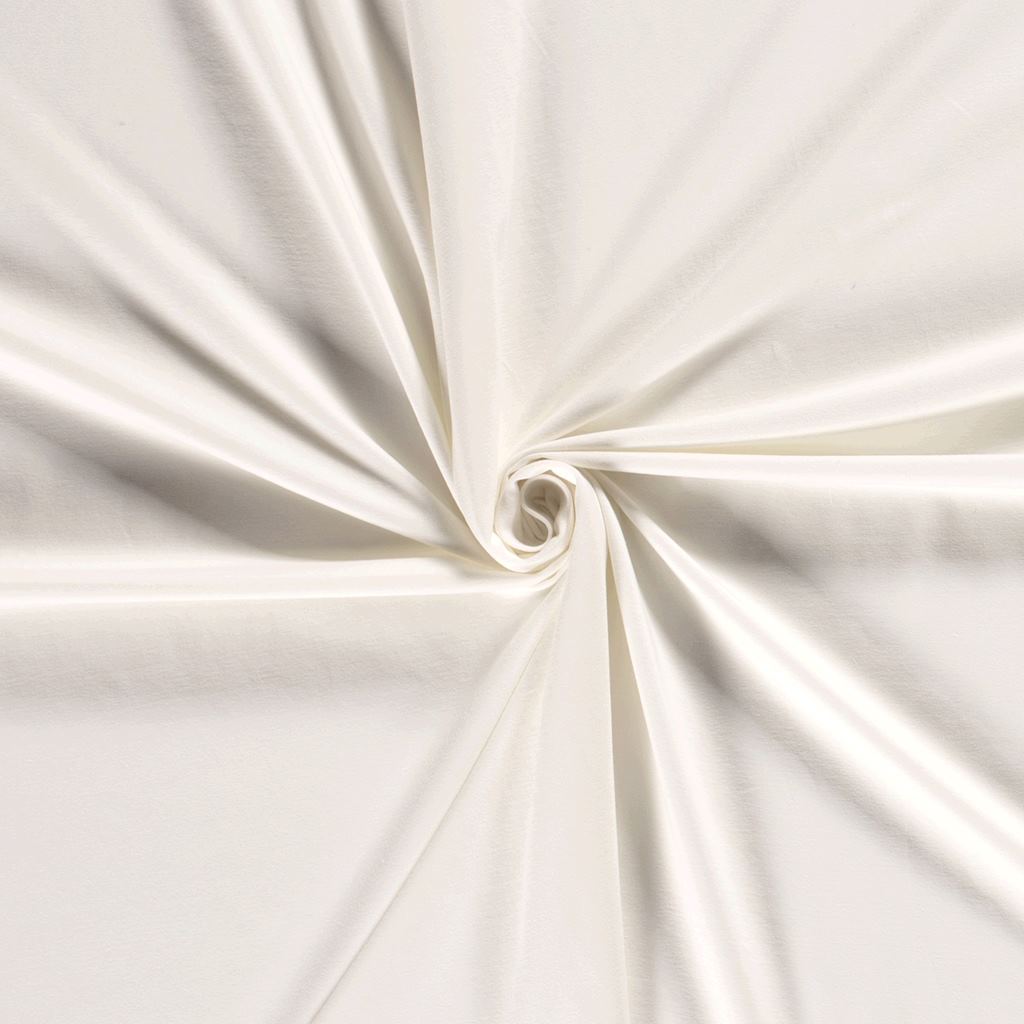 Uni Baumwolljersey Stoff in Ecru, Öko-Tex Standard 100 zertifizierte Meterware.