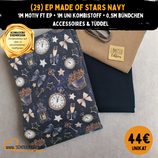 Stoffpaket - UNIKAT - Made of Stars Navy