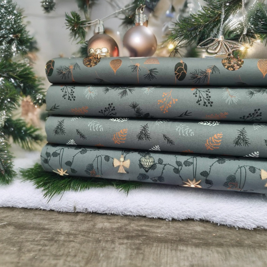 Stoffpaket Patchwork - Patchworkpaket - Quiltpaket - Weihnachten - Grey Christmas