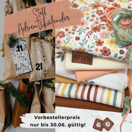 Stoff-Adventskalender 2025 von Schnuckidu® für Frauen – 24 kreative Überraschungen für dein Näh-Herz