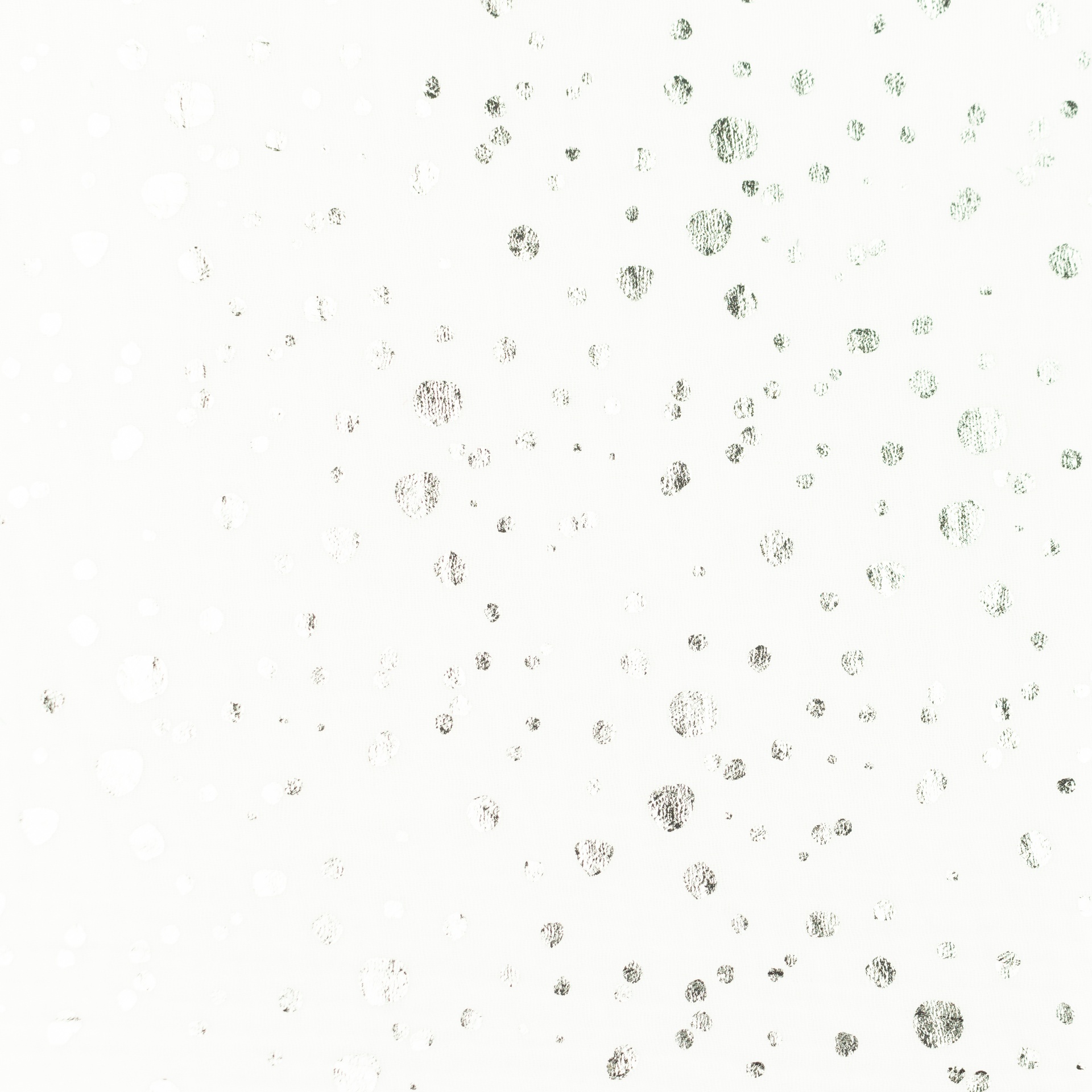 Musselin - Webware -  Dots in Silber auf Weiß