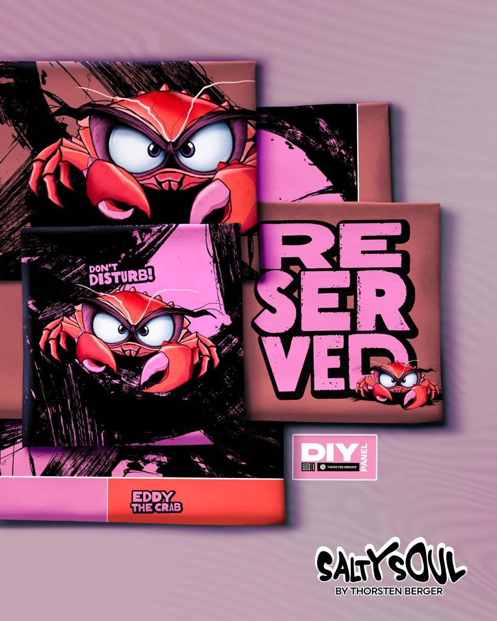 Kissenpanel - Samt -  Salty Pillows by Thorsten Berger - Krabbe Beere