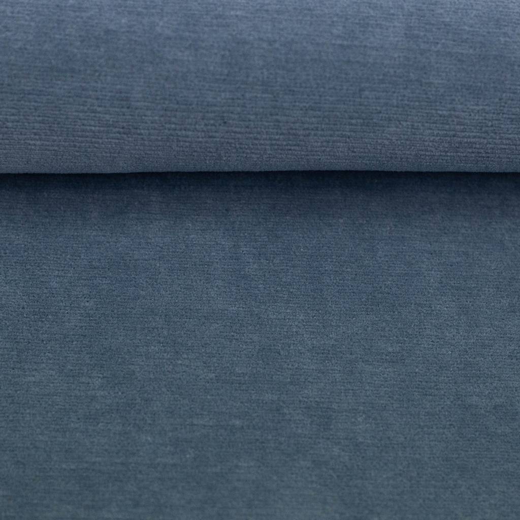 Swafing Nicky Feincord Bibi in Jeansblau, elastischer Cord-Nicky mit Samt-Oberfläche, 80% Baumwolle, 17% Polyester, 3% Elasthan, Vorbestellung September/Oktober 2026