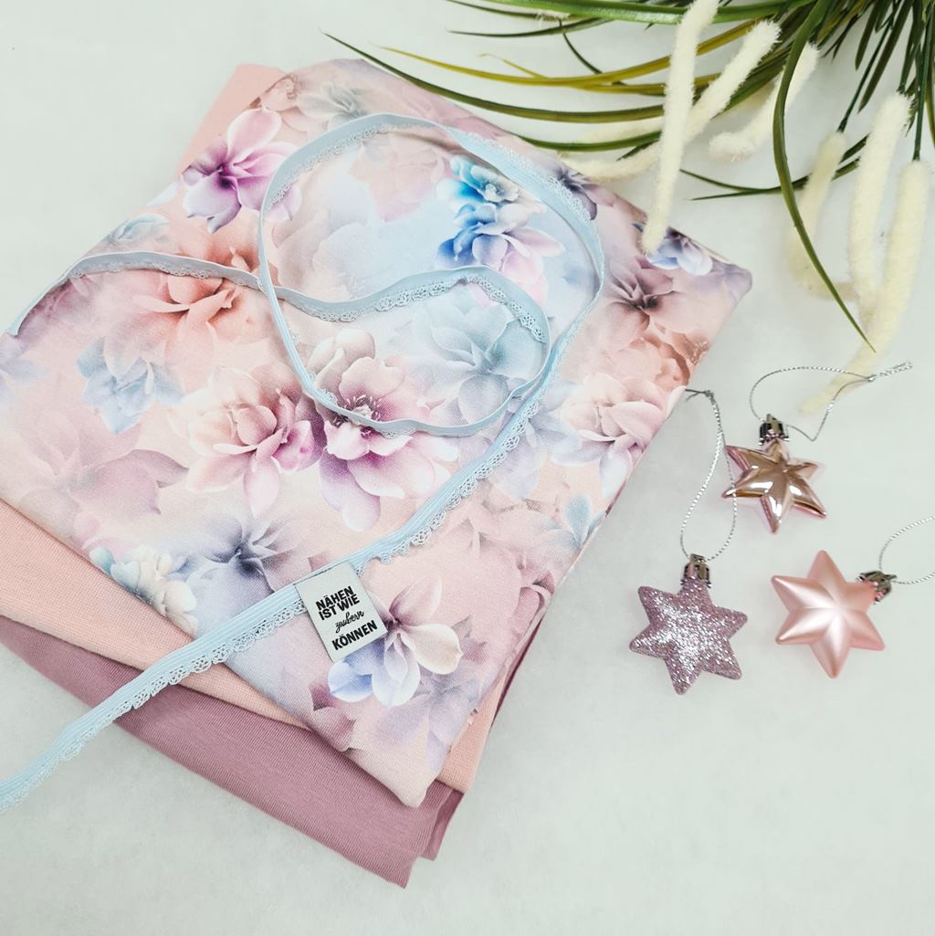 Stoffpaket - Nähset - Eigenproduktion Pastel Flowers - XXL