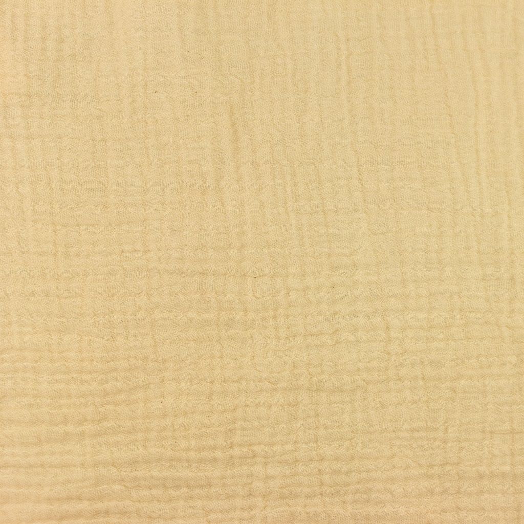 Weicher Musselin Double Gauze Stoff in Melange Sand aus 100% Baumwolle, ca. 140g/m² Mullstoff mit Öko-Tex Standard 100 Zertifizierung für Bekleidung und Accessoires