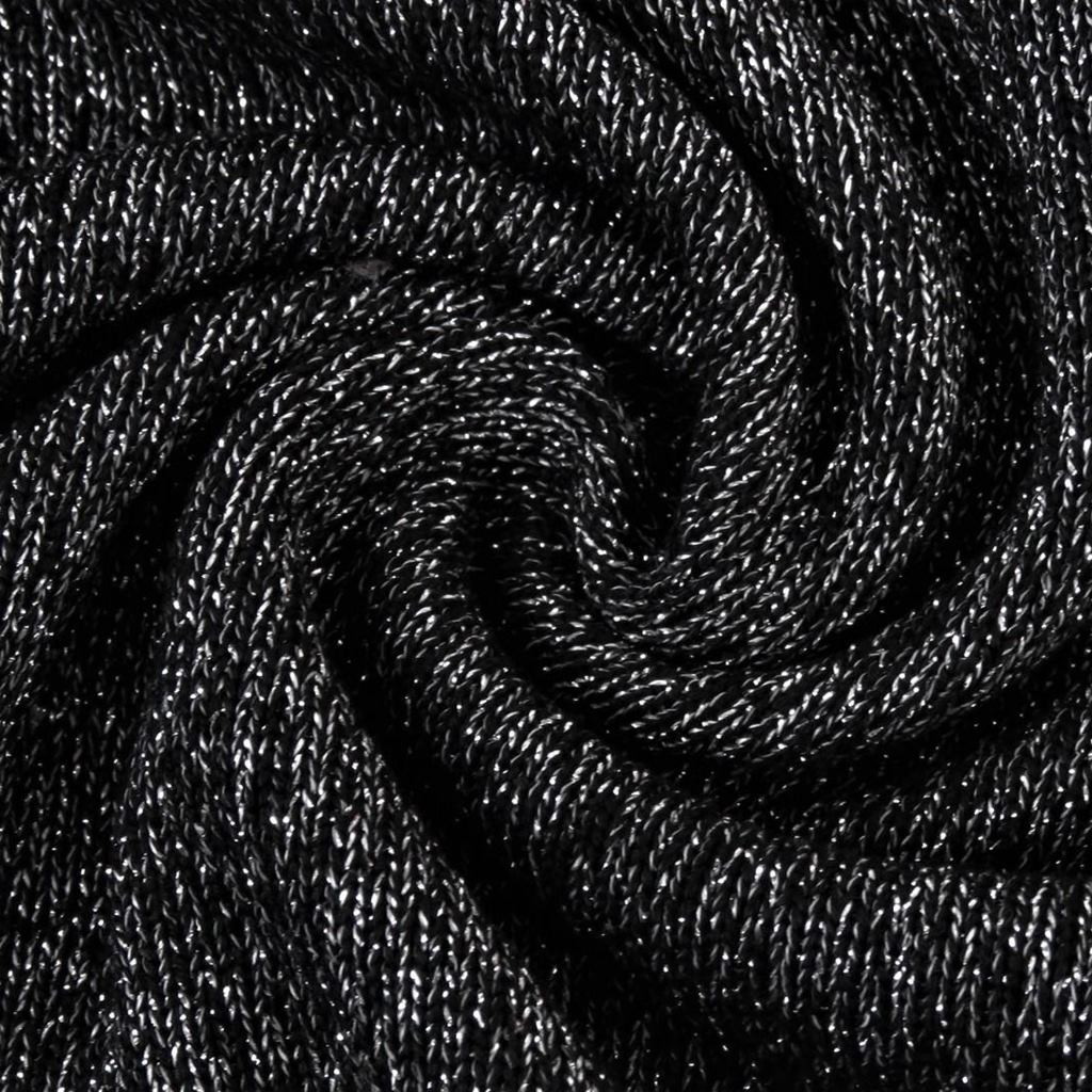 Viskosestrick mit Lurex - Viskose Stoff - Lurex - Schwarz