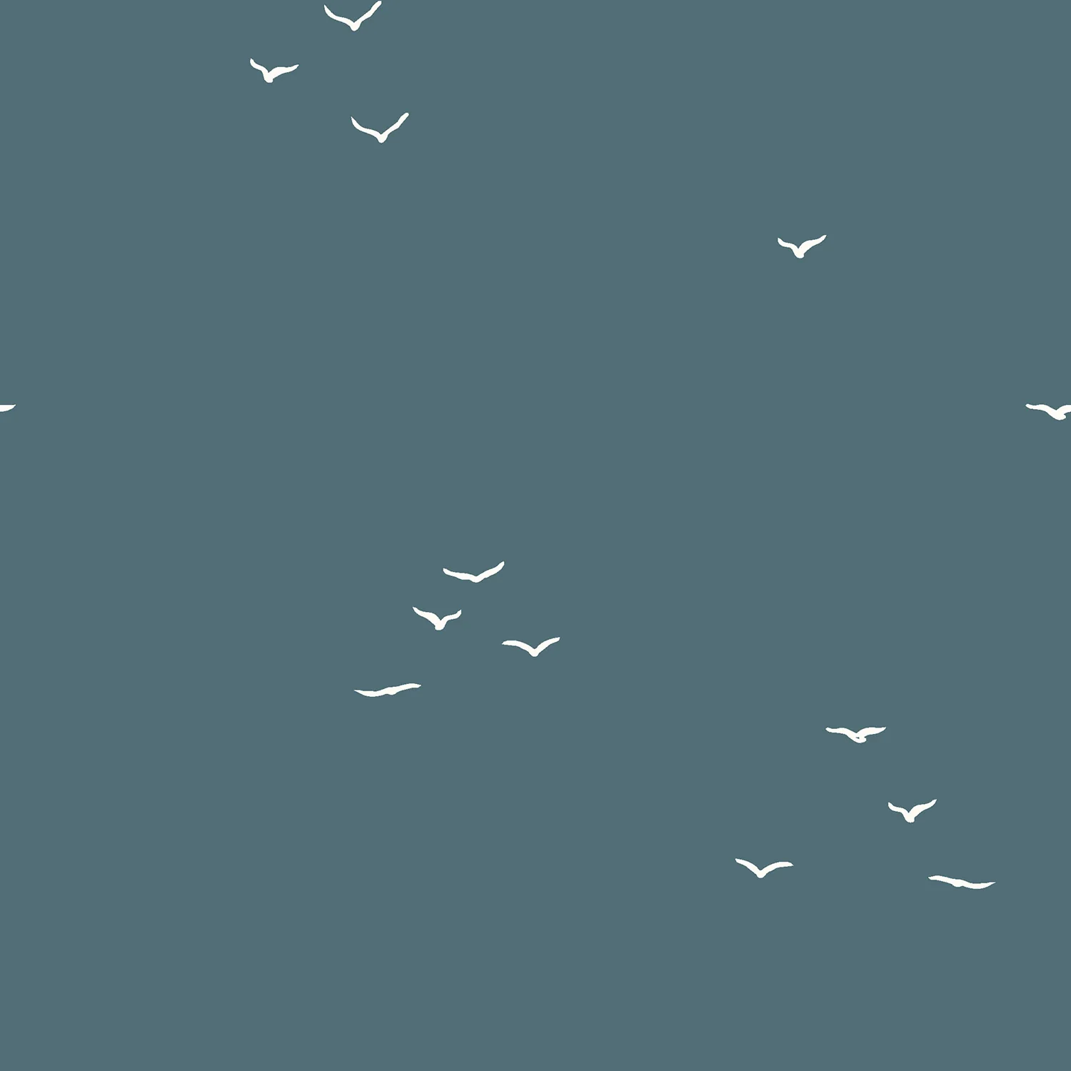 Webware - Baumwolle - Motiv - Vögel auf Petrol