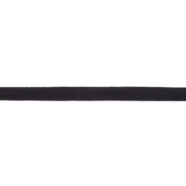 Baumwollkordel - Flachkordel 17 mm Schwarz - Meterware